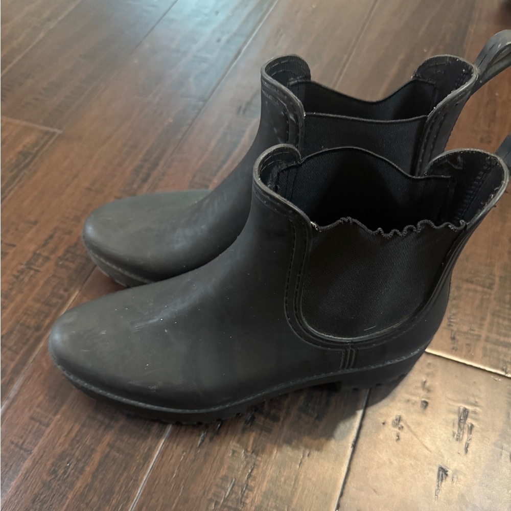 Anthropologie Jeffrey Campbell Chelsea black ankle winter rain boots size 11 - Picture 4 of 8